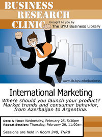 A poster promoting a Business Research Clinic